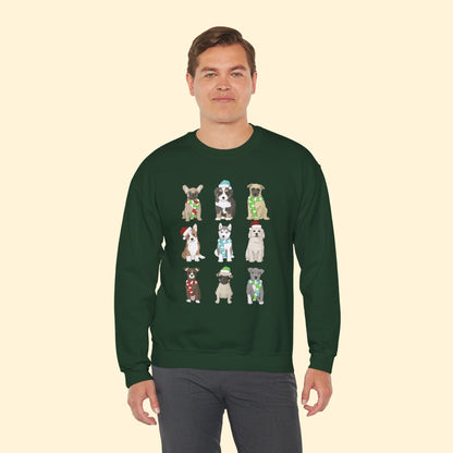 Holiday Puppies | Crewneck Sweatshirt - Detezi Designs - 19813307052276297624