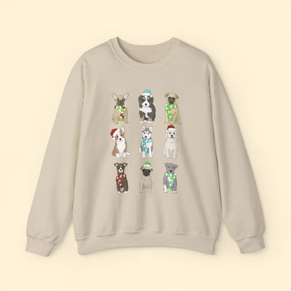 Holiday Puppies | Crewneck Sweatshirt - Detezi Designs - 48464556415665885034