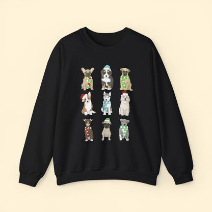 Holiday Puppies | Crewneck Sweatshirt - Detezi Designs - 79220587596427002130