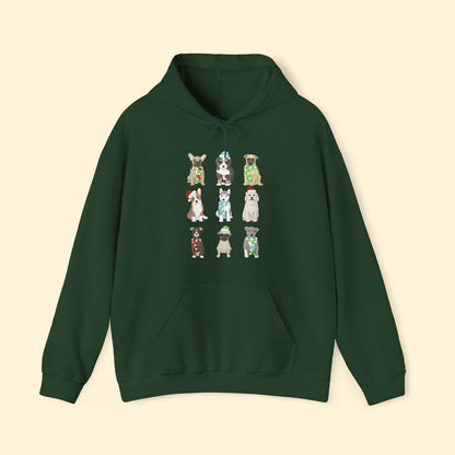 Holiday Puppies | Hooded Sweatshirt - Detezi Designs - 19147821581637059704