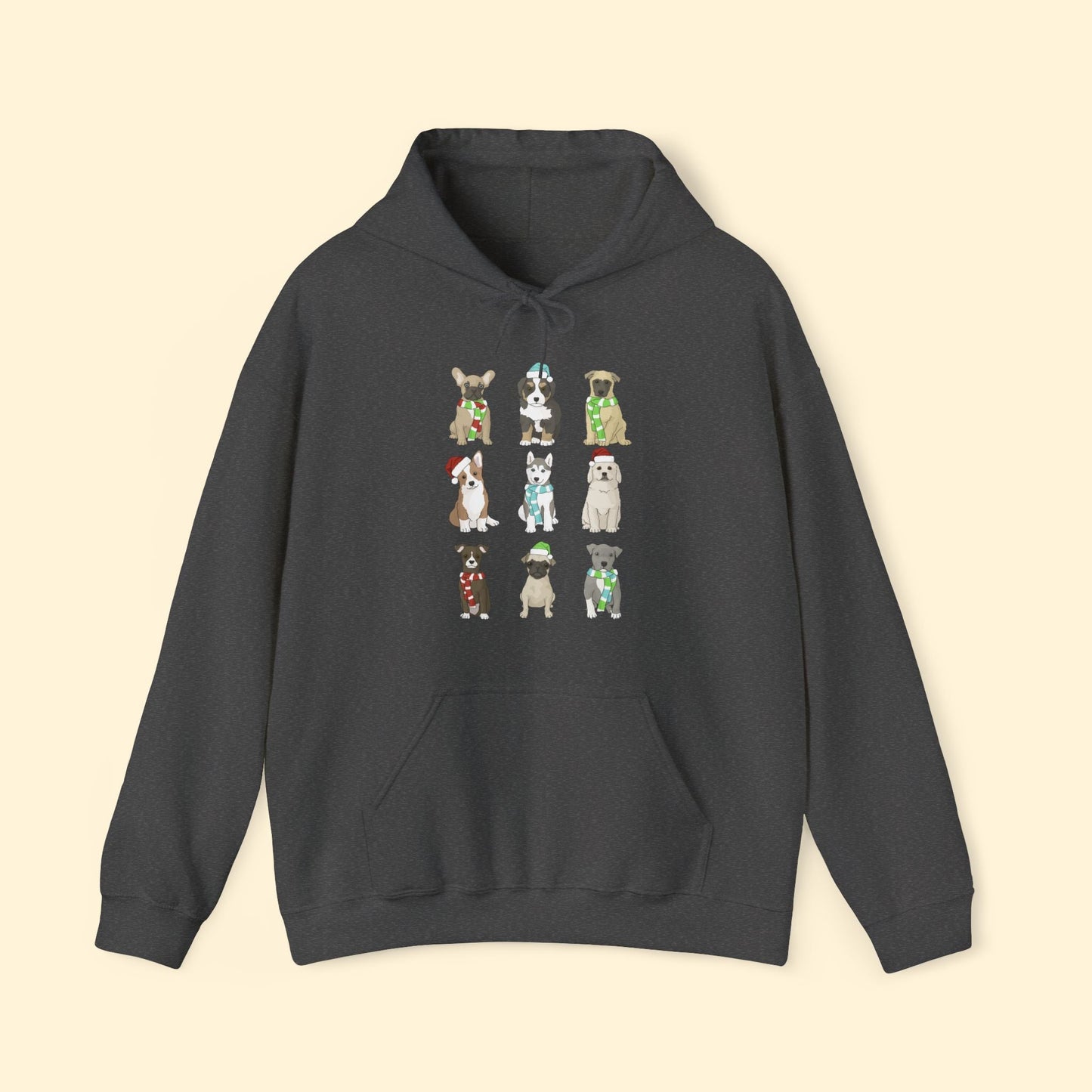 Holiday Puppies | Hooded Sweatshirt - Detezi Designs - 19986297229805059074