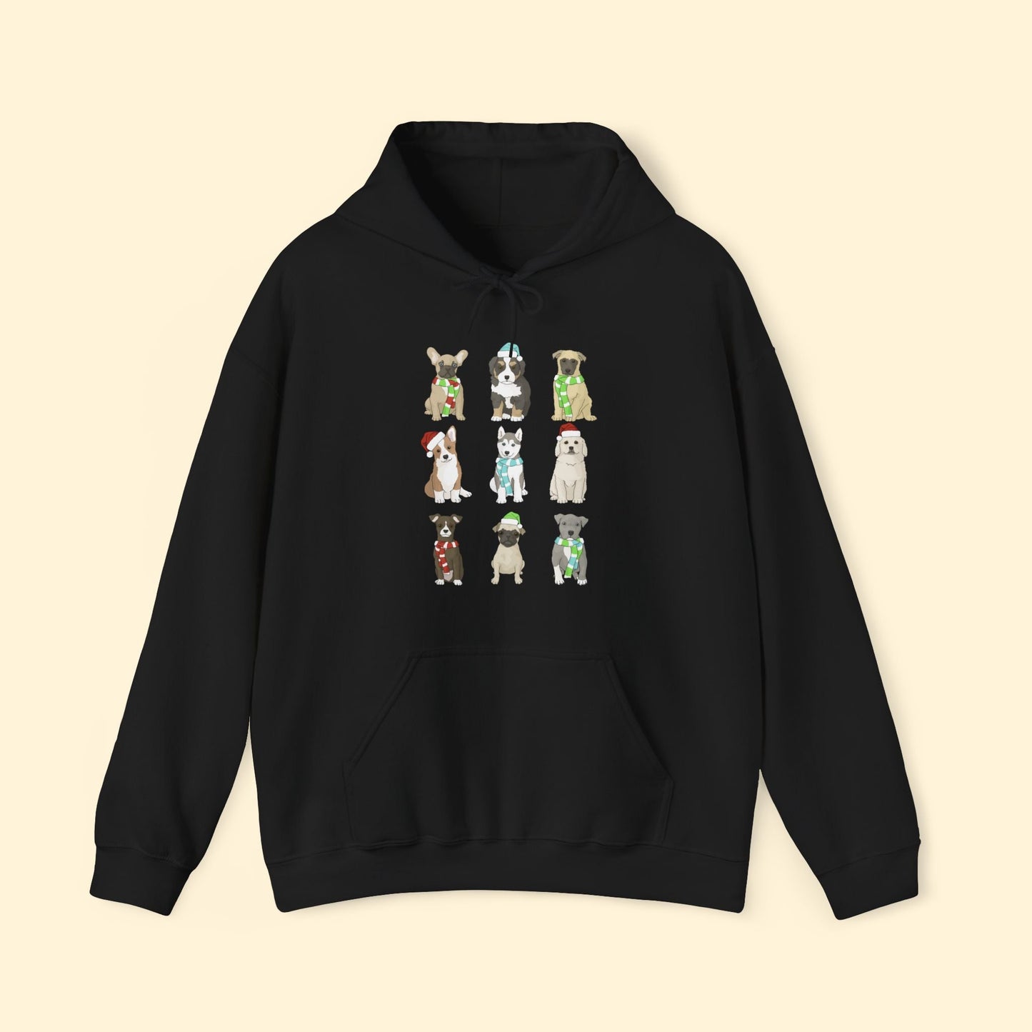 Holiday Puppies | Hooded Sweatshirt - Detezi Designs - 64859340469271367098