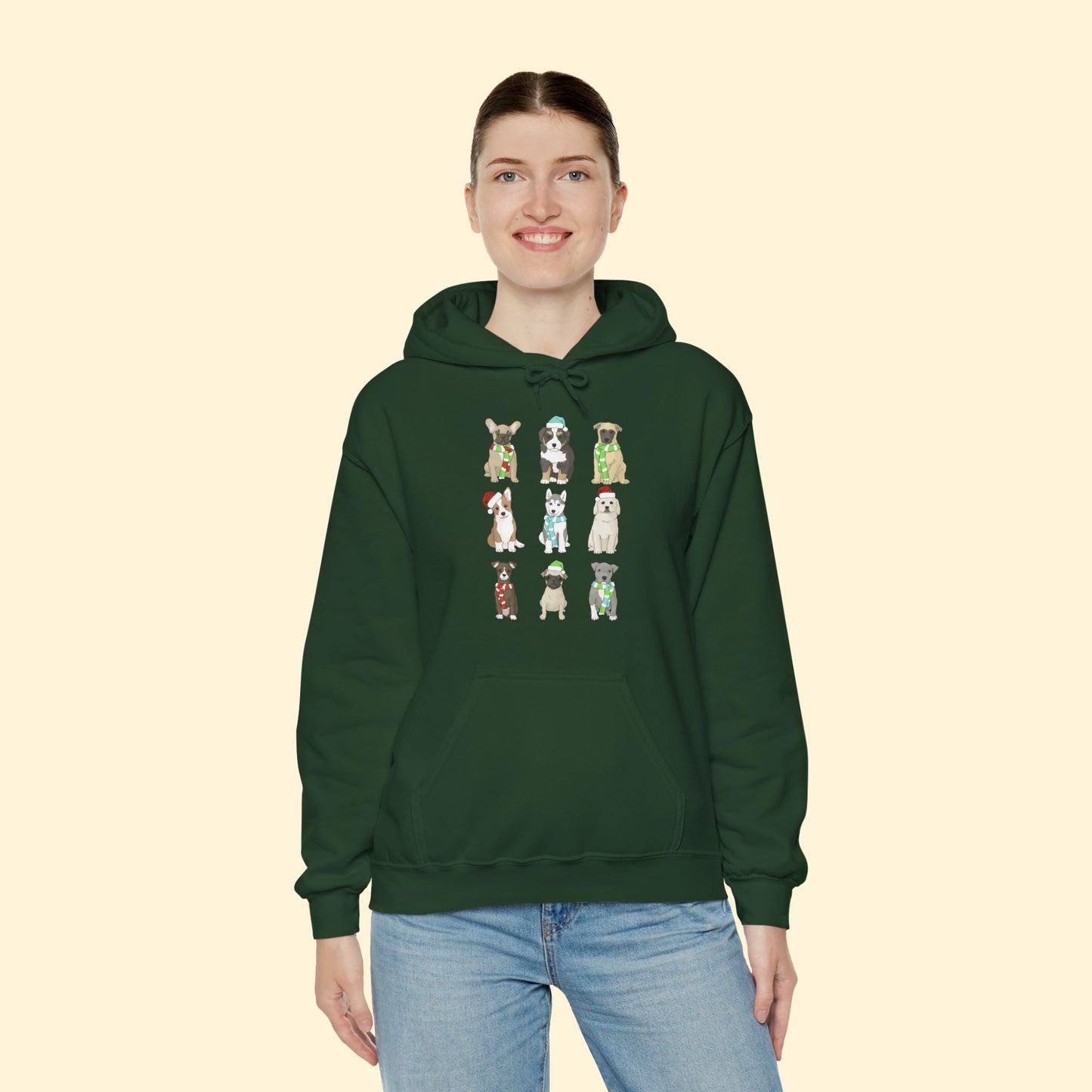 Holiday Puppies | Hooded Sweatshirt - Detezi Designs - 86330689973307789186