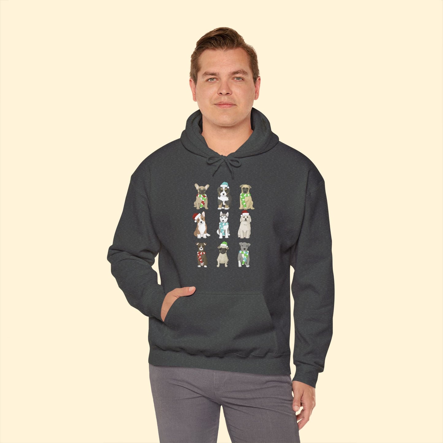 Holiday Puppies | Hooded Sweatshirt - Detezi Designs - 86330689973307789186