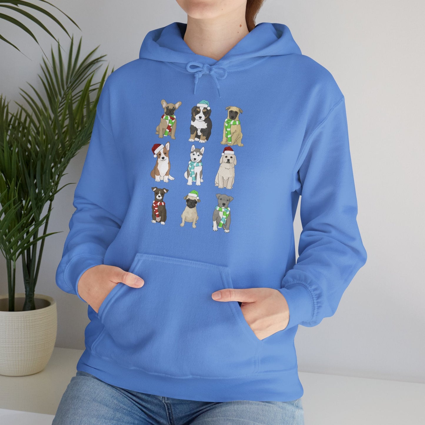 Holiday Puppies | Hooded Sweatshirt - Detezi Designs - 86330689973307789186