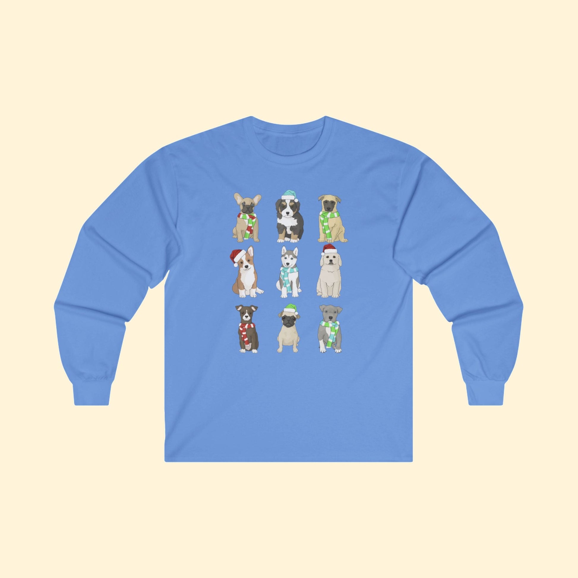 Holiday Puppies | Long Sleeve Tee - Detezi Designs - 20057076138353579543