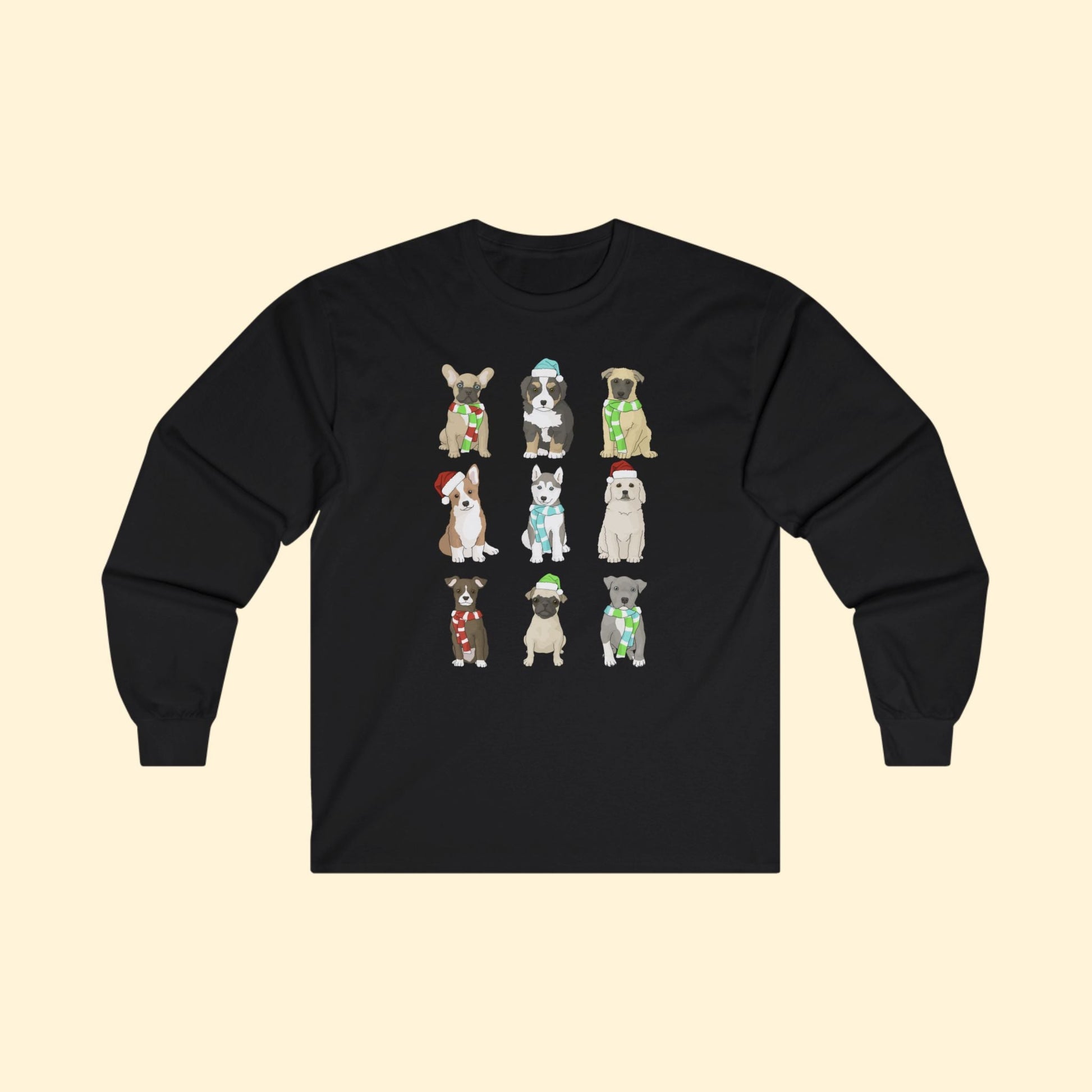 Holiday Puppies | Long Sleeve Tee - Detezi Designs - 20574522593791218876