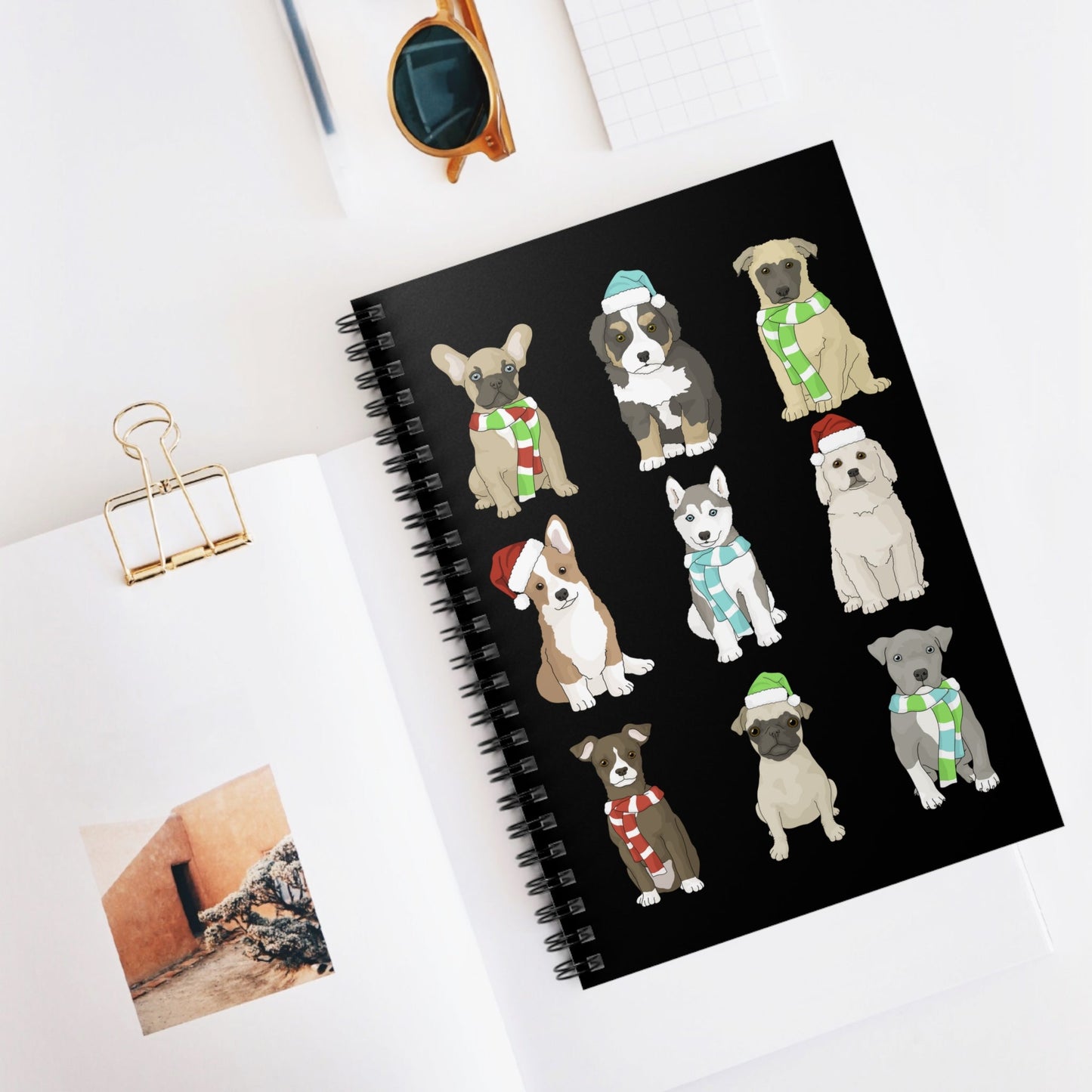 Holiday Puppies | Notebook - Detezi Designs - 33112449771330744458