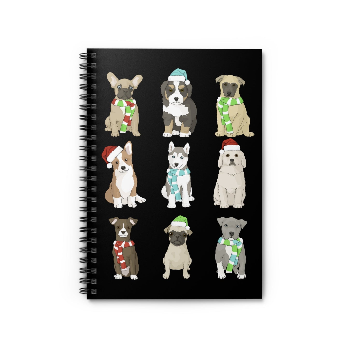 Holiday Puppies | Notebook - Detezi Designs - 33112449771330744458