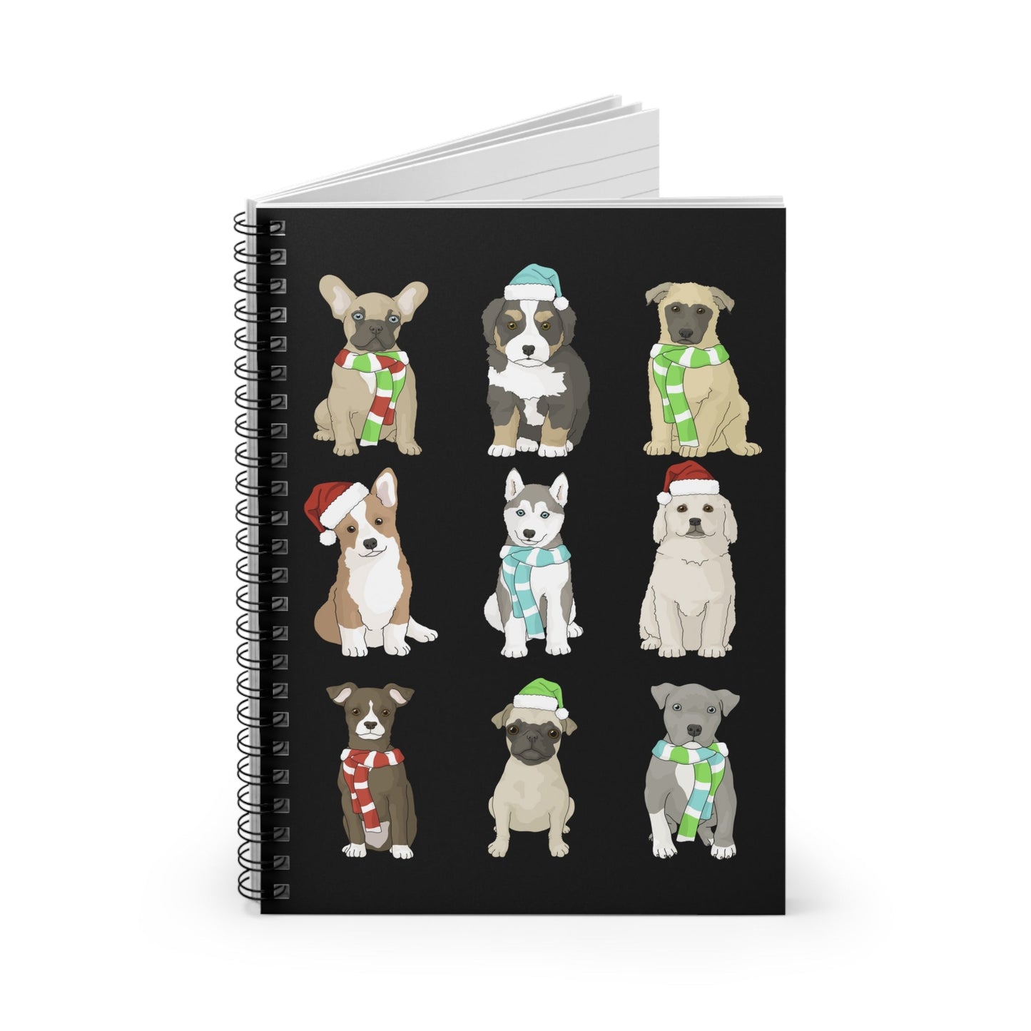 Holiday Puppies | Notebook - Detezi Designs - 33112449771330744458