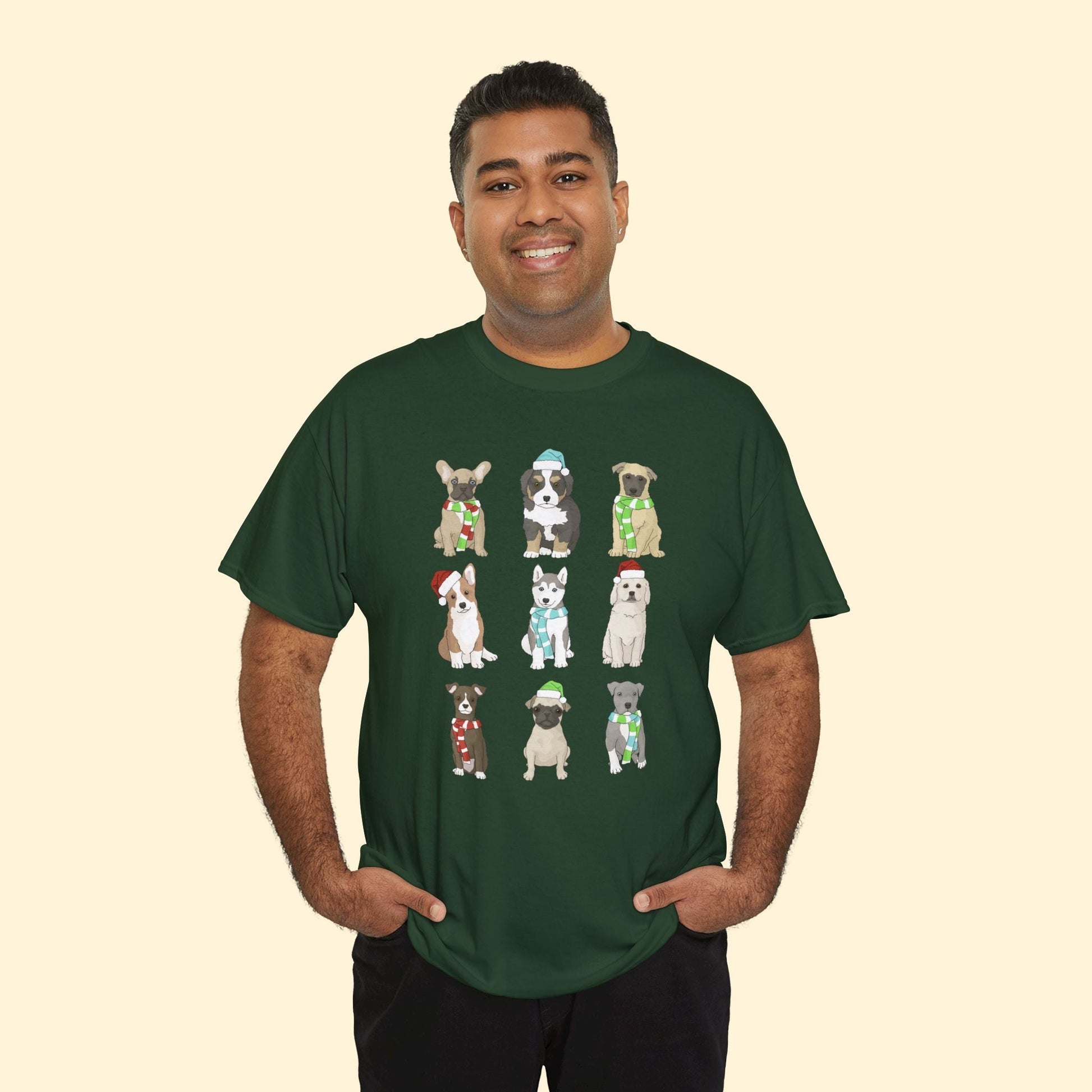 Holiday Puppies | T-shirt - Detezi Designs - 25458316353561941762