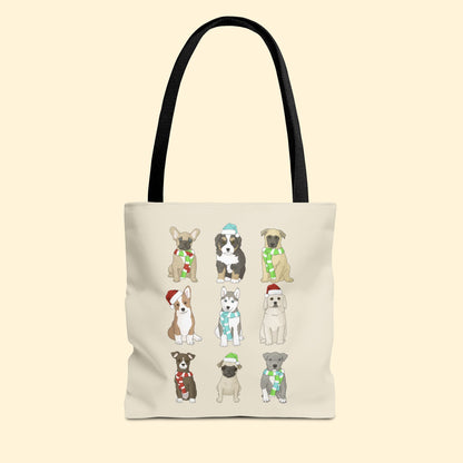 Holiday Puppies | Tote Bag - Detezi Designs - 10920754687086823500