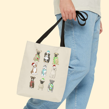 Holiday Puppies | Tote Bag - Detezi Designs - 11765013072854606362