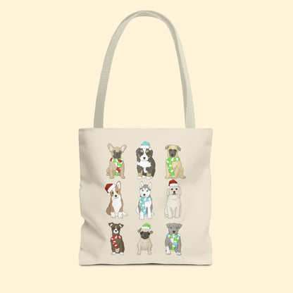 Holiday Puppies | Tote Bag - Detezi Designs - 31963645183130028455