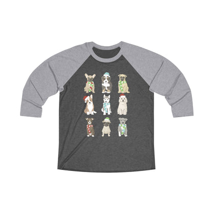 Holiday Puppies | Unisex 3\4 Sleeve Tee - Detezi Designs - 19765297708786450169