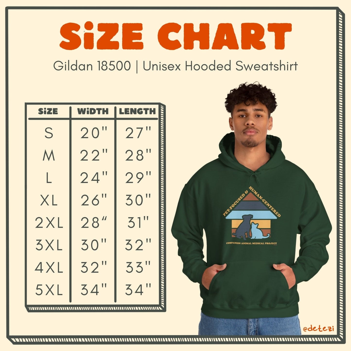 Hooded Sweatshirt | FUNDRAISER | Companion Animal Medical Project - Detezi Designs - 48916050211463779818