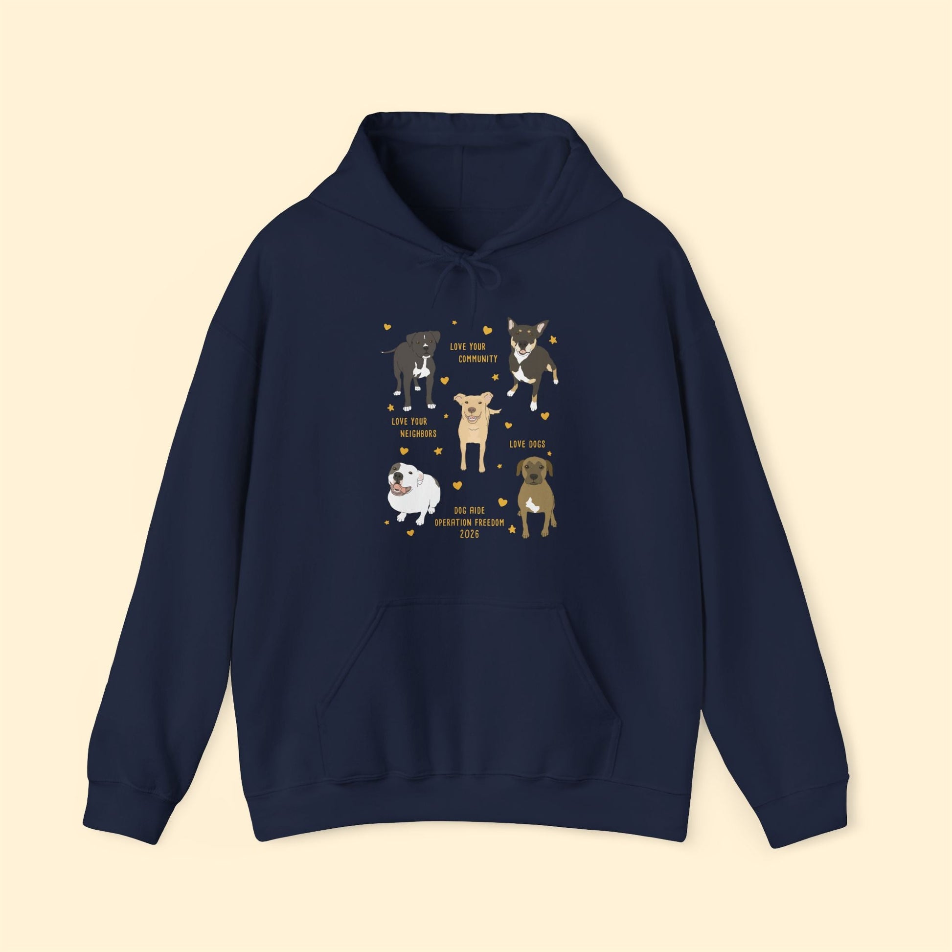 Hooded Sweatshirt | FUNDRAISER | Dog Aide | Operation Freedom 2026 - Detezi Designs-17208469919254184378