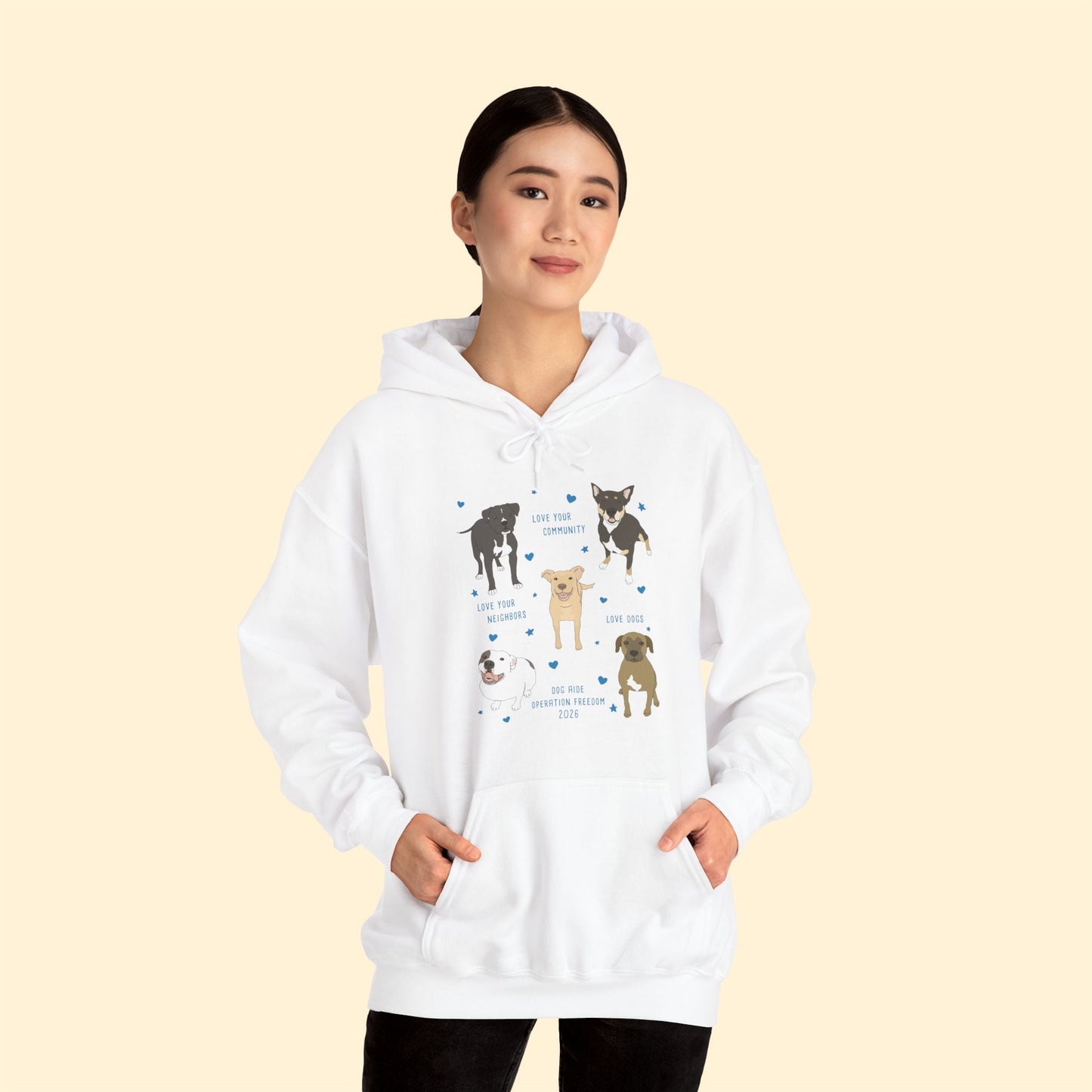 Hooded Sweatshirt | FUNDRAISER | Dog Aide | Operation Freedom 2026 - Detezi Designs-90372812384285217252