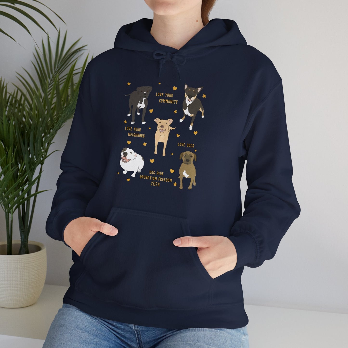 Hooded Sweatshirt | FUNDRAISER | Dog Aide | Operation Freedom 2026 - Detezi Designs-90372812384285217252