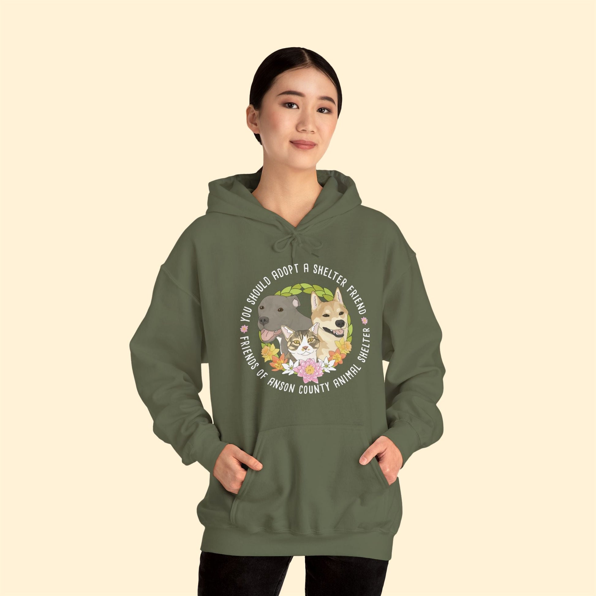 Hooded Sweatshirt | FUNDRAISER | Friends of Anson County Animal Shelter | Spring - Detezi Designs - 17604124130505804158
