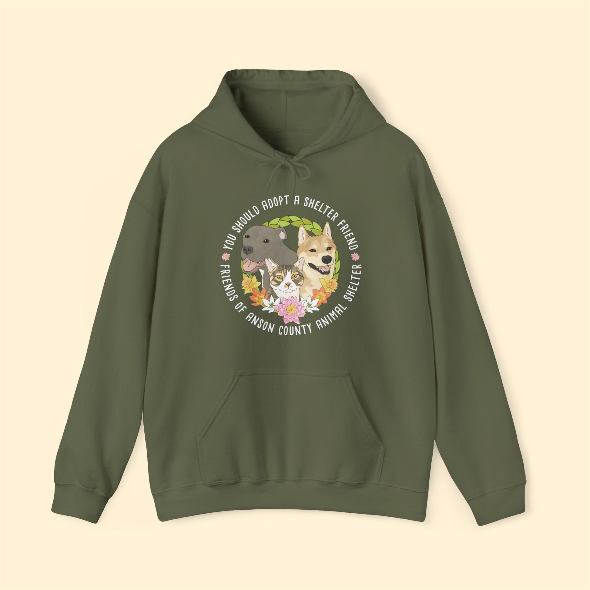 Hooded Sweatshirt | FUNDRAISER | Friends of Anson County Animal Shelter | Spring - Detezi Designs - 29600710610544648733