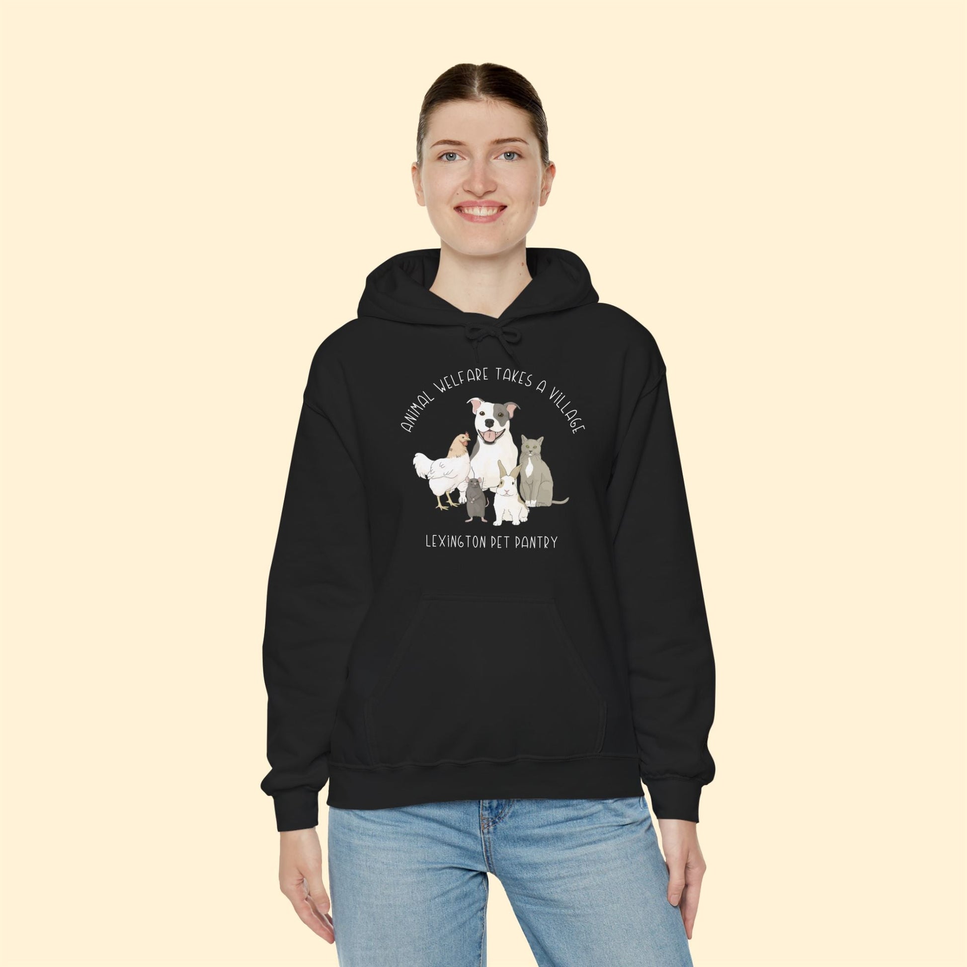 Hooded Sweatshirt | FUNDRAISER | Lexington Pet Pantry | It Takes A Village - Detezi Designs - 19842207018928942270