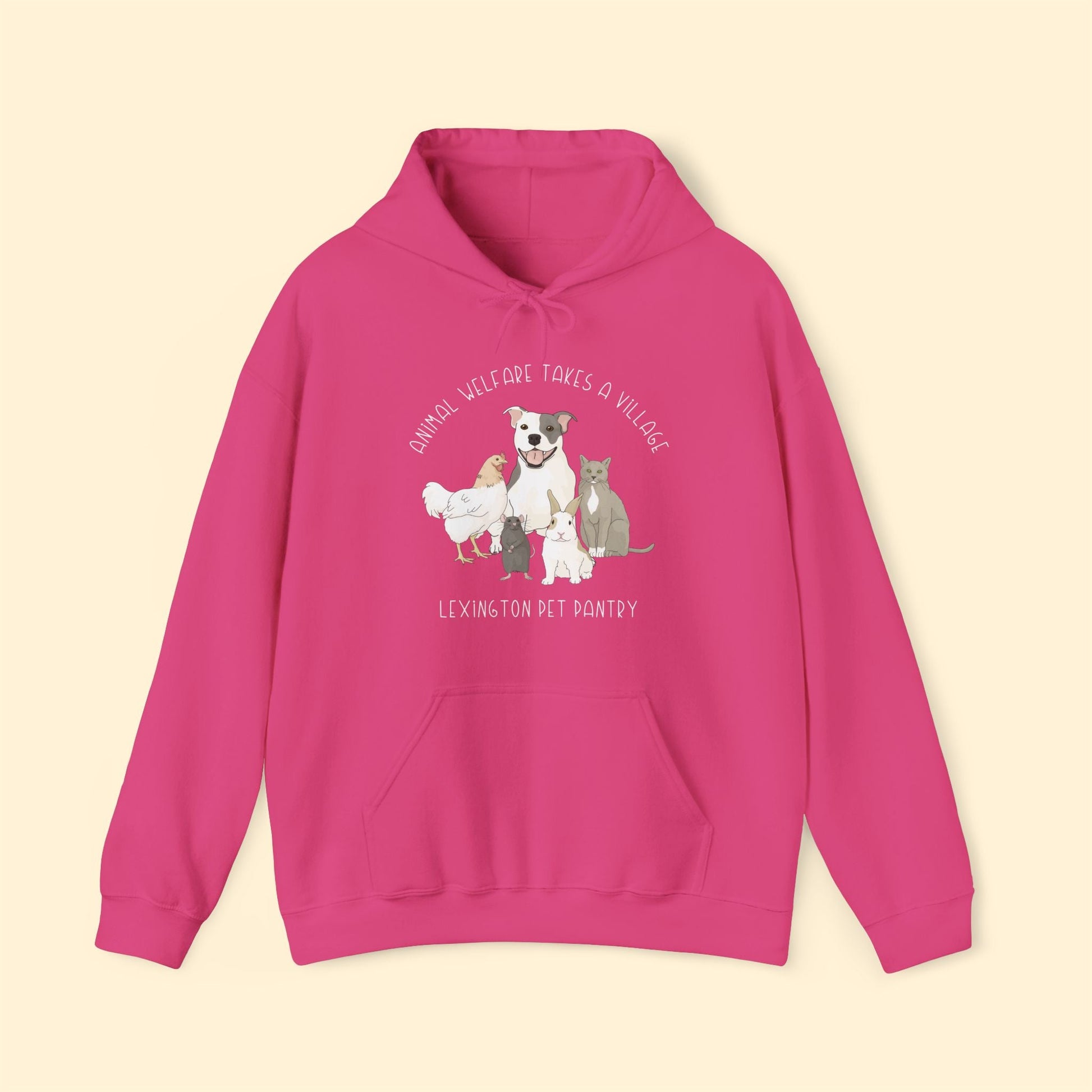 Hooded Sweatshirt | FUNDRAISER | Lexington Pet Pantry | It Takes A Village - Detezi Designs - 19842207018928942270