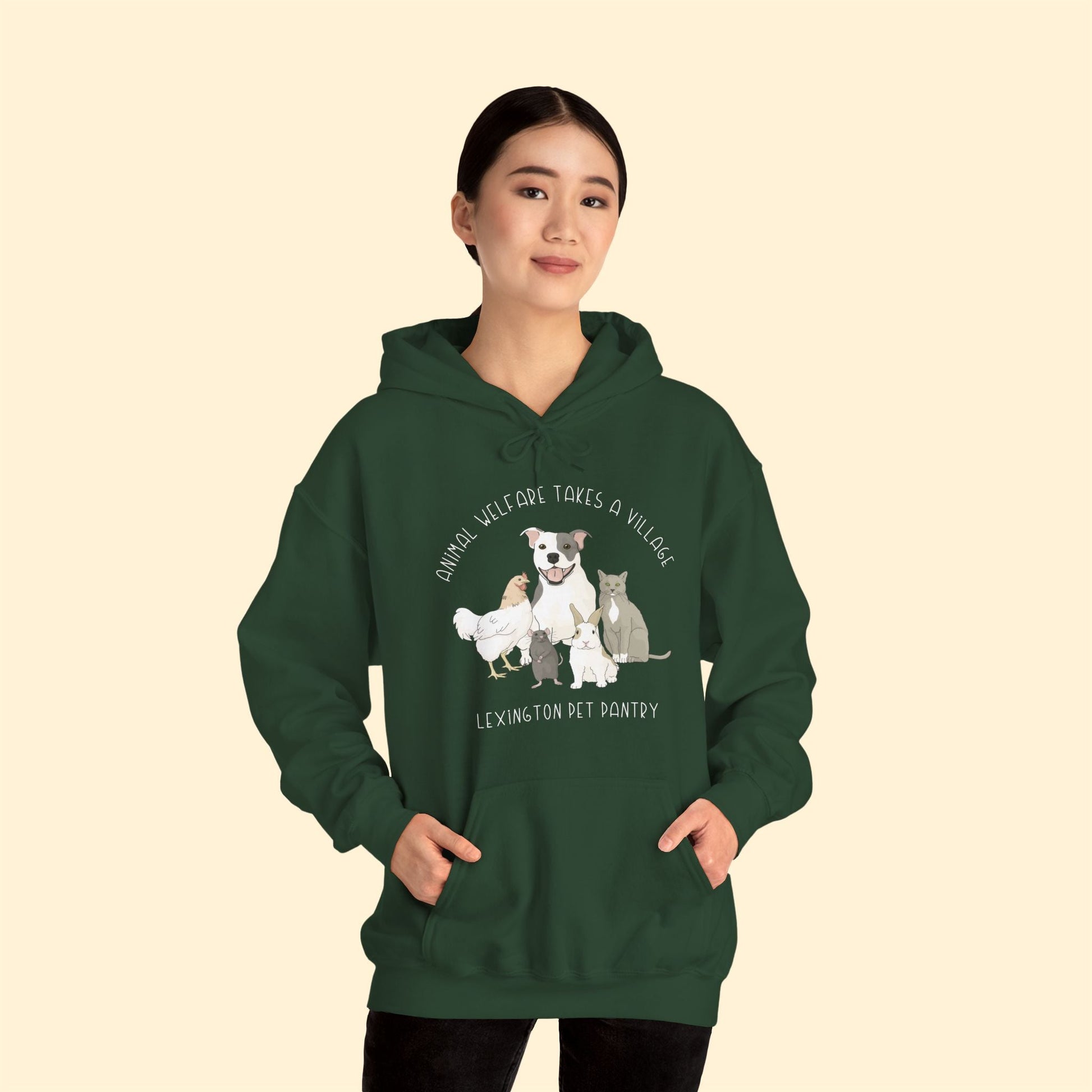 Hooded Sweatshirt | FUNDRAISER | Lexington Pet Pantry | It Takes A Village - Detezi Designs - 19842207018928942270