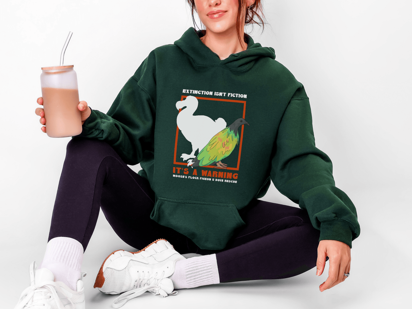 Hooded Sweatshirt | FUNDRAISER | Moose's Flock | Extinction is a Warning - Detezi Designs - 20593471185506546724