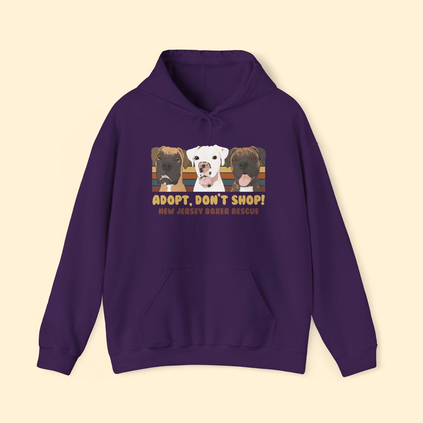 Hooded Sweatshirt | FUNDRAISER | New Jersey Boxer Rescue | Adopt, Don't Shop! - Detezi Designs - 19514115363523755416