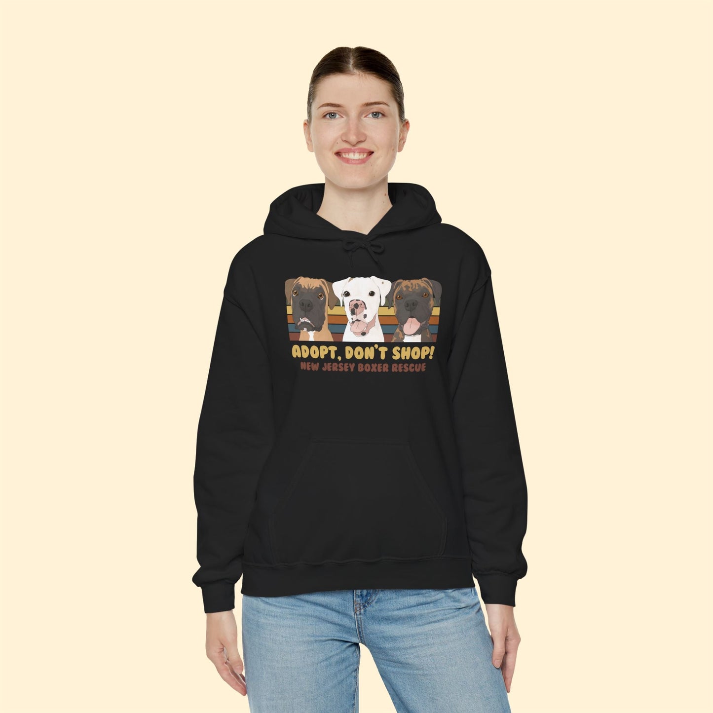Hooded Sweatshirt | FUNDRAISER | New Jersey Boxer Rescue | Adopt, Don't Shop! - Detezi Designs - 55270930224350972188