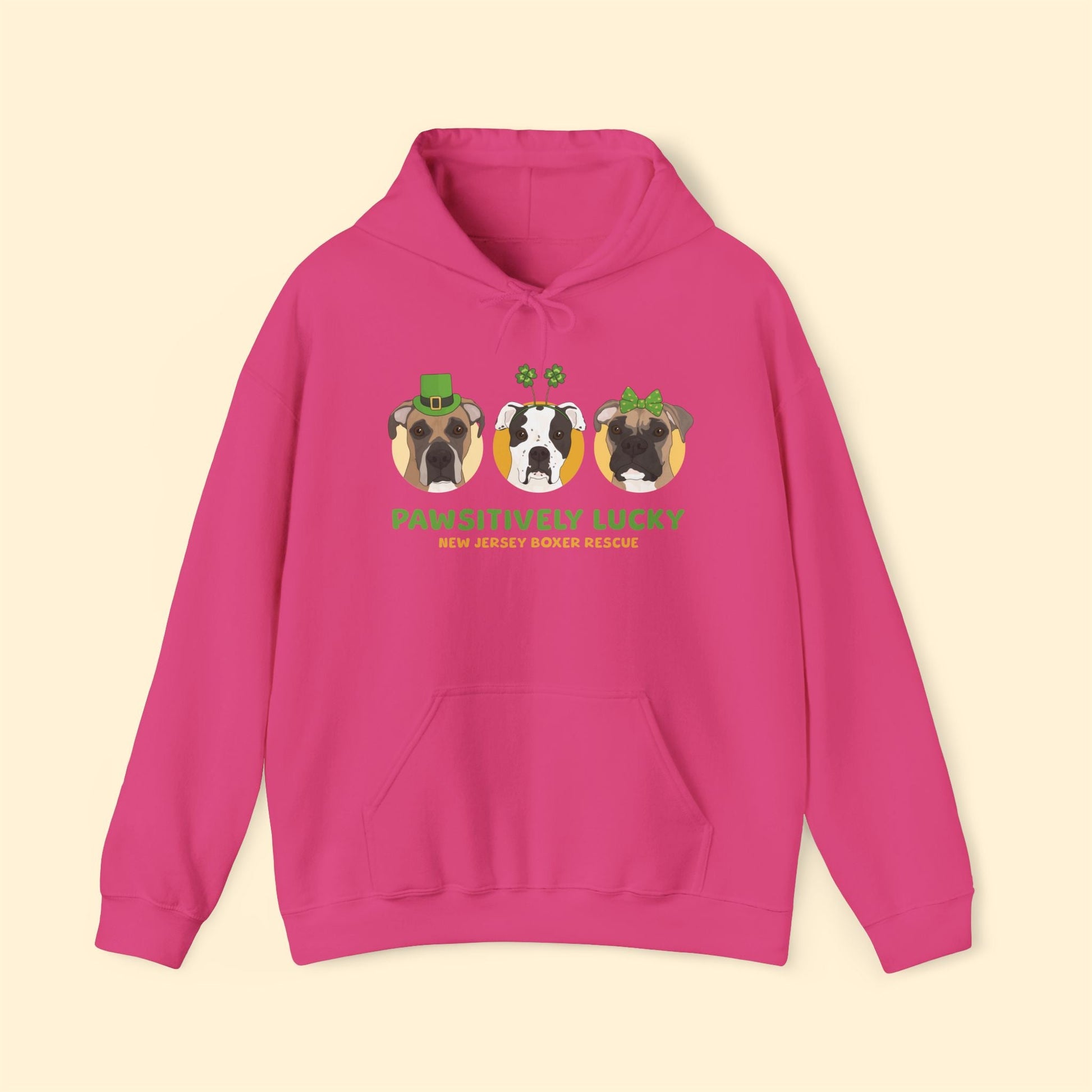 Hooded Sweatshirt | FUNDRAISER | New Jersey Boxer Rescue | St. Patrick's Day - Detezi Designs - 21116515372829013272