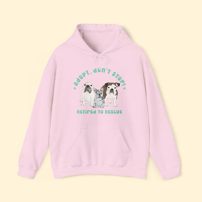 Hooded Sweatshirt | FUNDRAISER | Retired to Rescue - Detezi Designs - 17363678621811871663