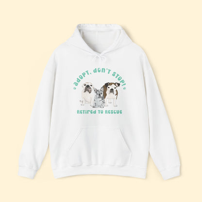 Hooded Sweatshirt | FUNDRAISER | Retired to Rescue - Detezi Designs - 25645860631383075686