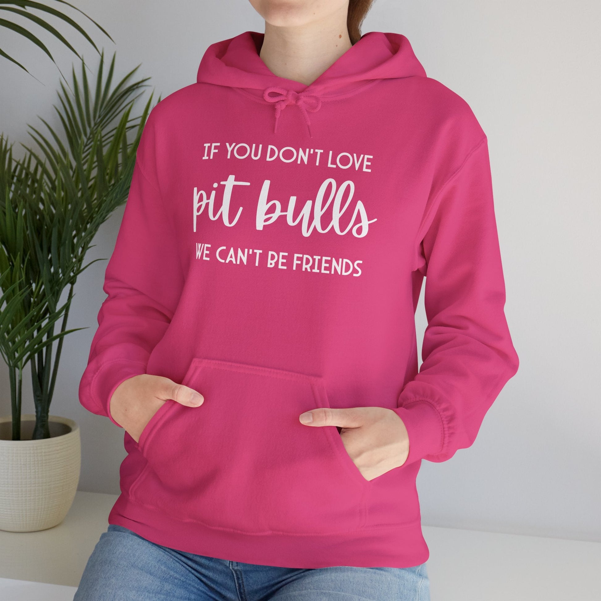 Hooded Sweatshirt | If You Don't Love Pit Bulls, We Can't Be Friends - Detezi Designs - 20858769132933753480