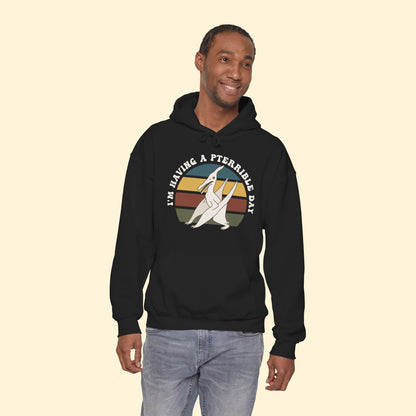 Hooded Sweatshirt | I'm Having A Pterrible Day - Detezi Designs - 18398814920728795364