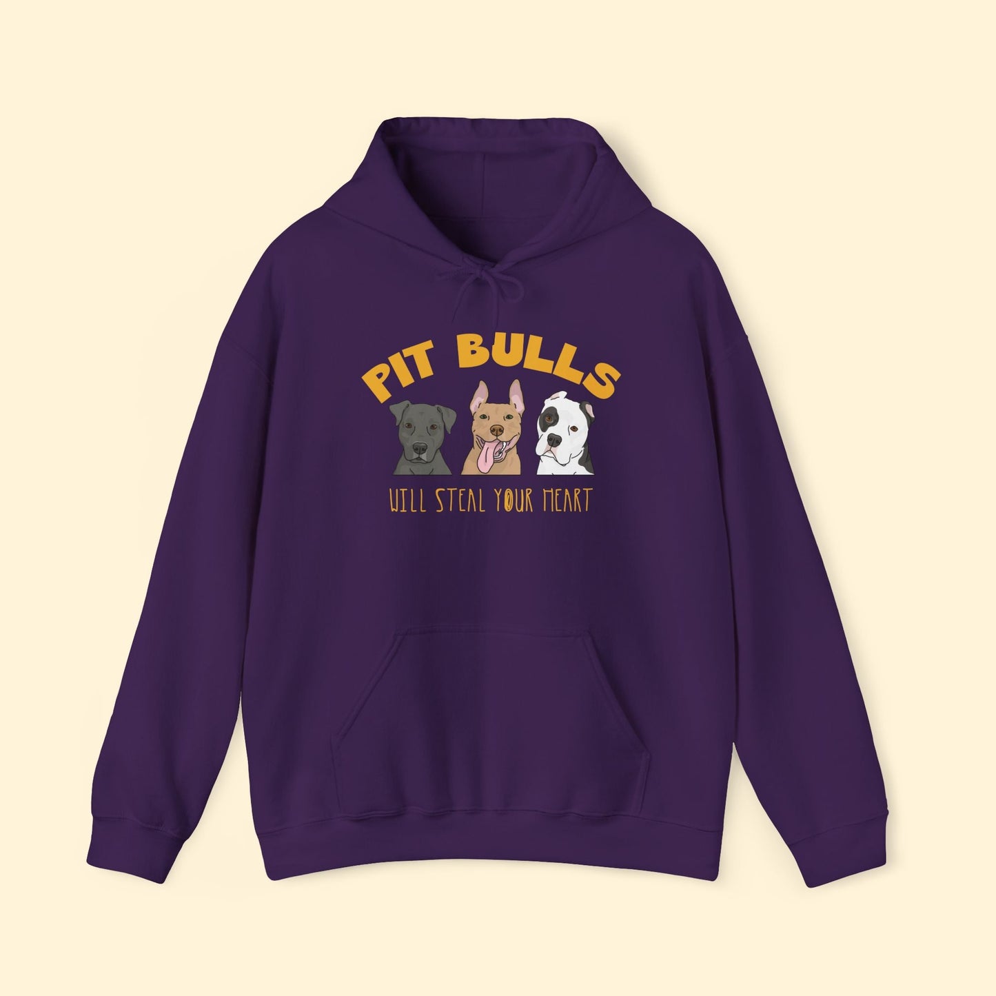 Hooded Sweatshirt | Pit Bulls Will Steal Your Heart - Detezi Designs - 25867441841603289351