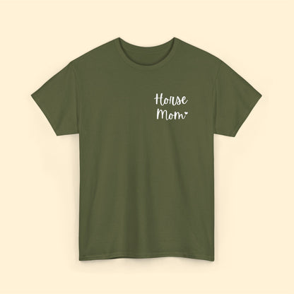 Horse Mom | Pocket Print | Unisex T-shirt - Detezi Designs-29365901942380117319