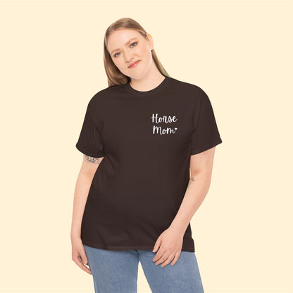 Horse Mom | Pocket Print | Unisex T-shirt - Detezi Designs-29365901942380117319