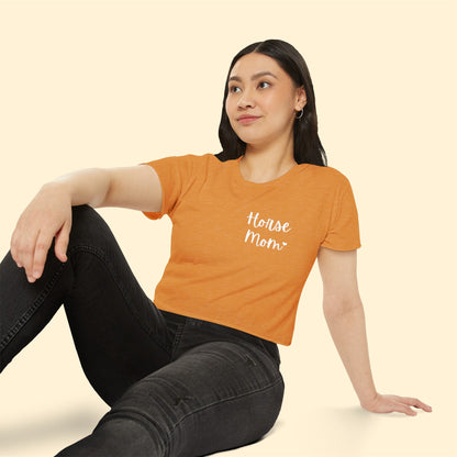 Horse Mom | Pocket Print | Women's Festival Crop Top - Detezi Designs-20350448067231984191