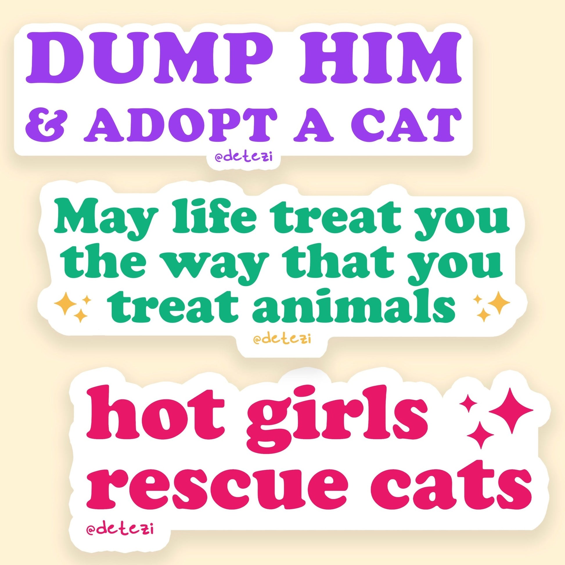 Hot Girls Love Cats | Sticker Pack - Detezi Designs - 