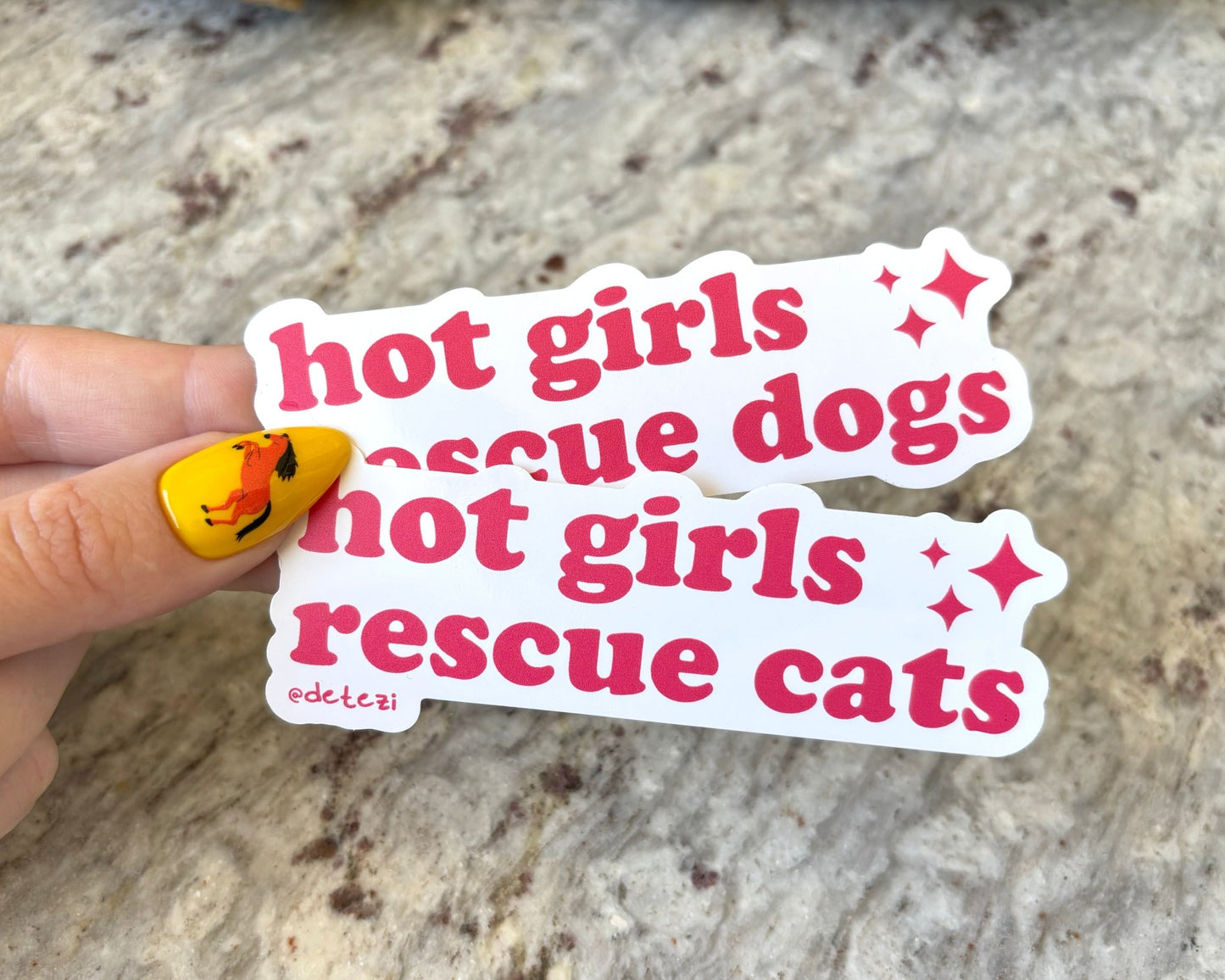 Hot Girls Rescue Cats | 4" Vinyl Sticker - Detezi Designs - 