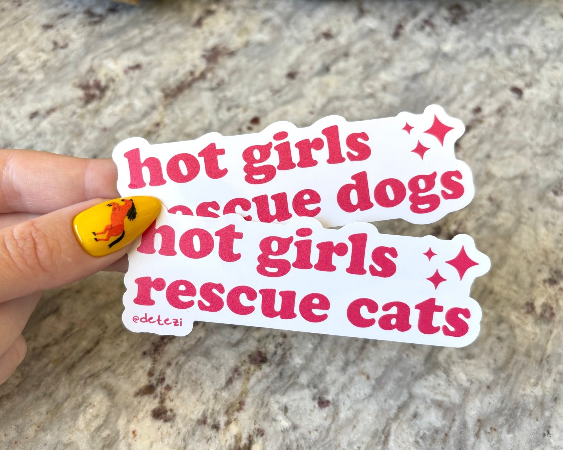 Hot Girls Rescue Cats | 4" Vinyl Sticker - Detezi Designs - 