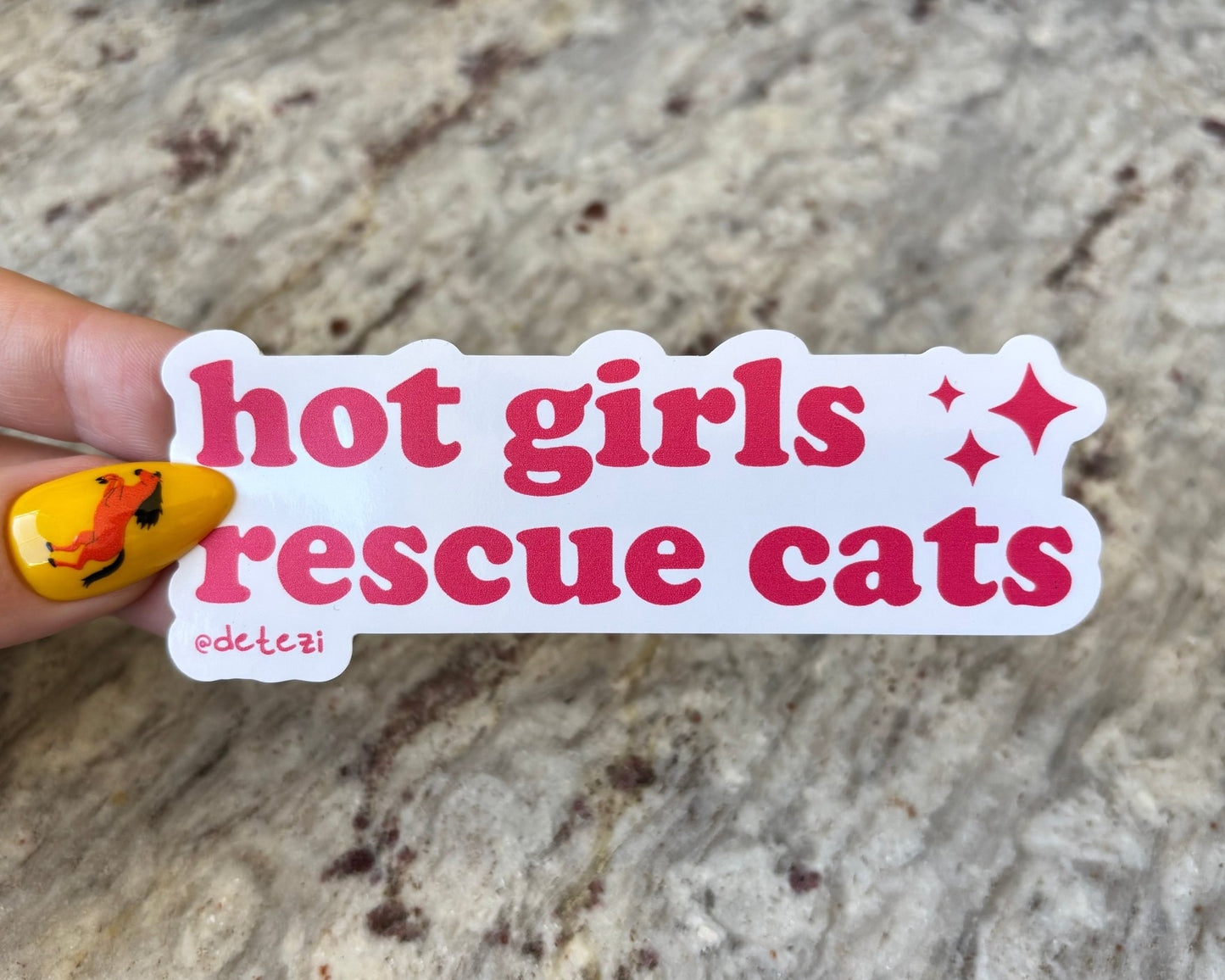 Hot Girls Rescue Cats | 4" Vinyl Sticker - Detezi Designs - 