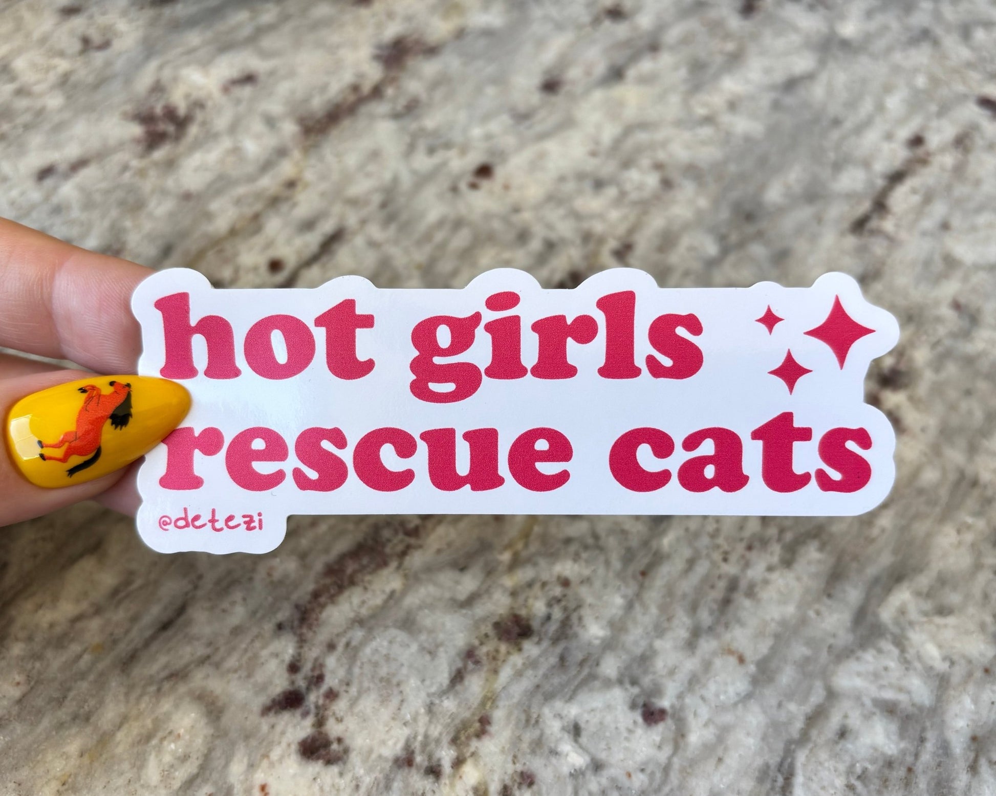 Hot Girls Rescue Cats | 4" Vinyl Sticker - Detezi Designs - 
