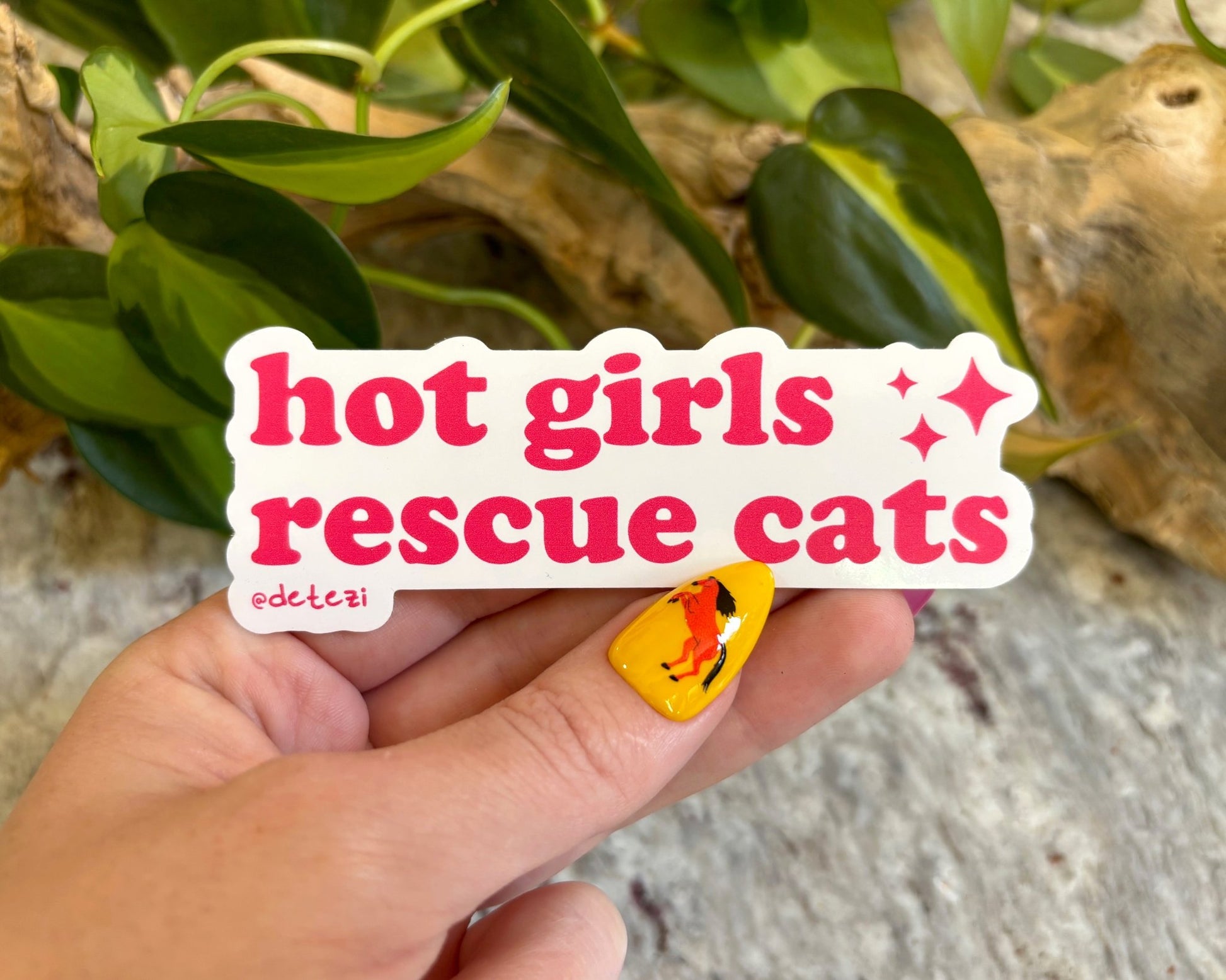 Hot Girls Rescue Cats | 4" Vinyl Sticker - Detezi Designs - 