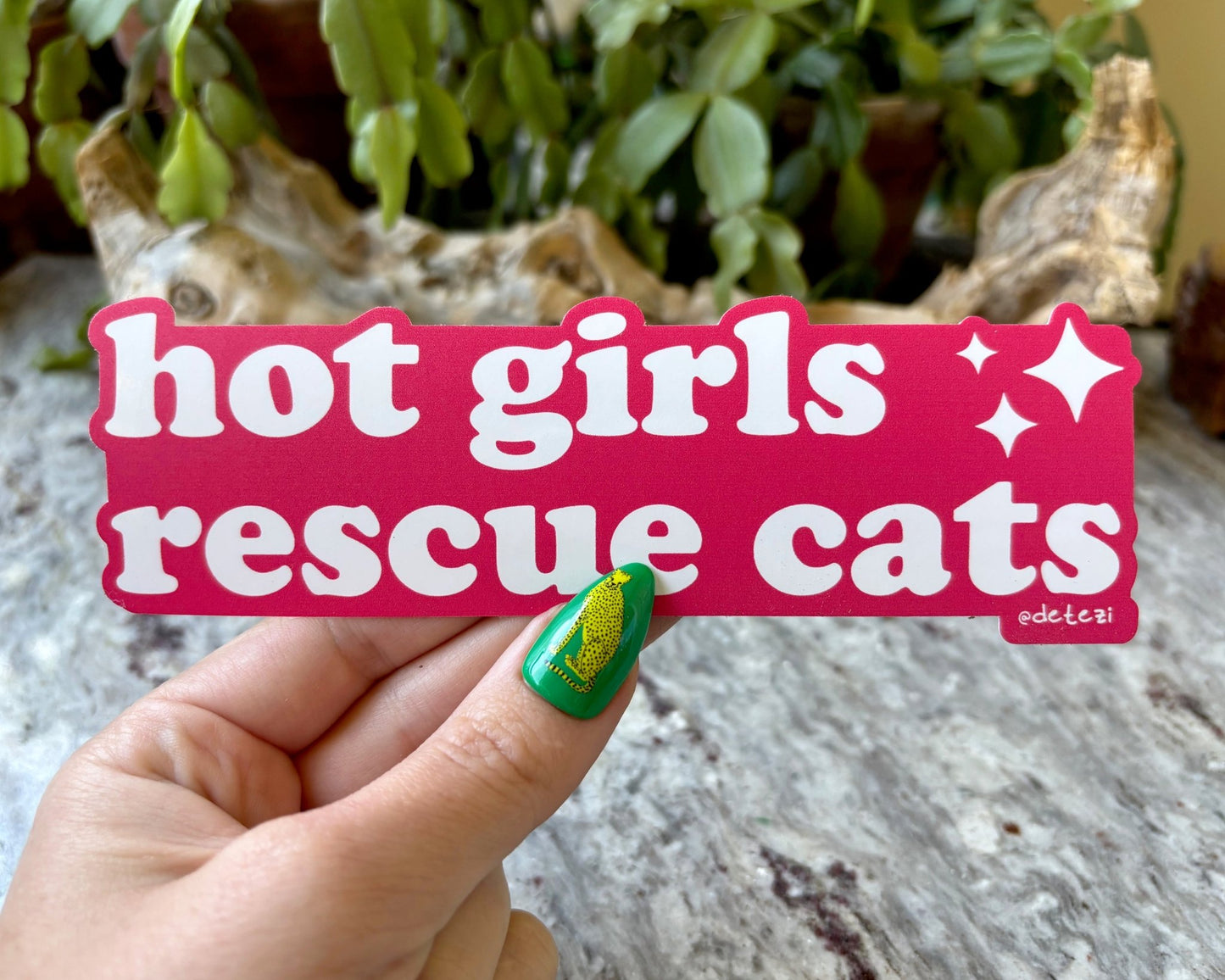 Hot Girls Rescue Cats | 6" Vinyl Bumper Sticker - Detezi Designs - 