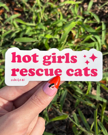 Hot Girls Rescue Cats | Vinyl Sticker - Detezi Designs-