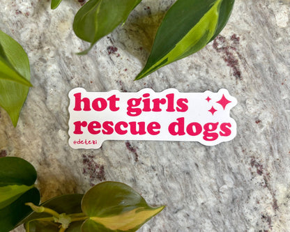 Hot Girls Rescue Dogs | 4" Vinyl Sticker - Detezi Designs - 