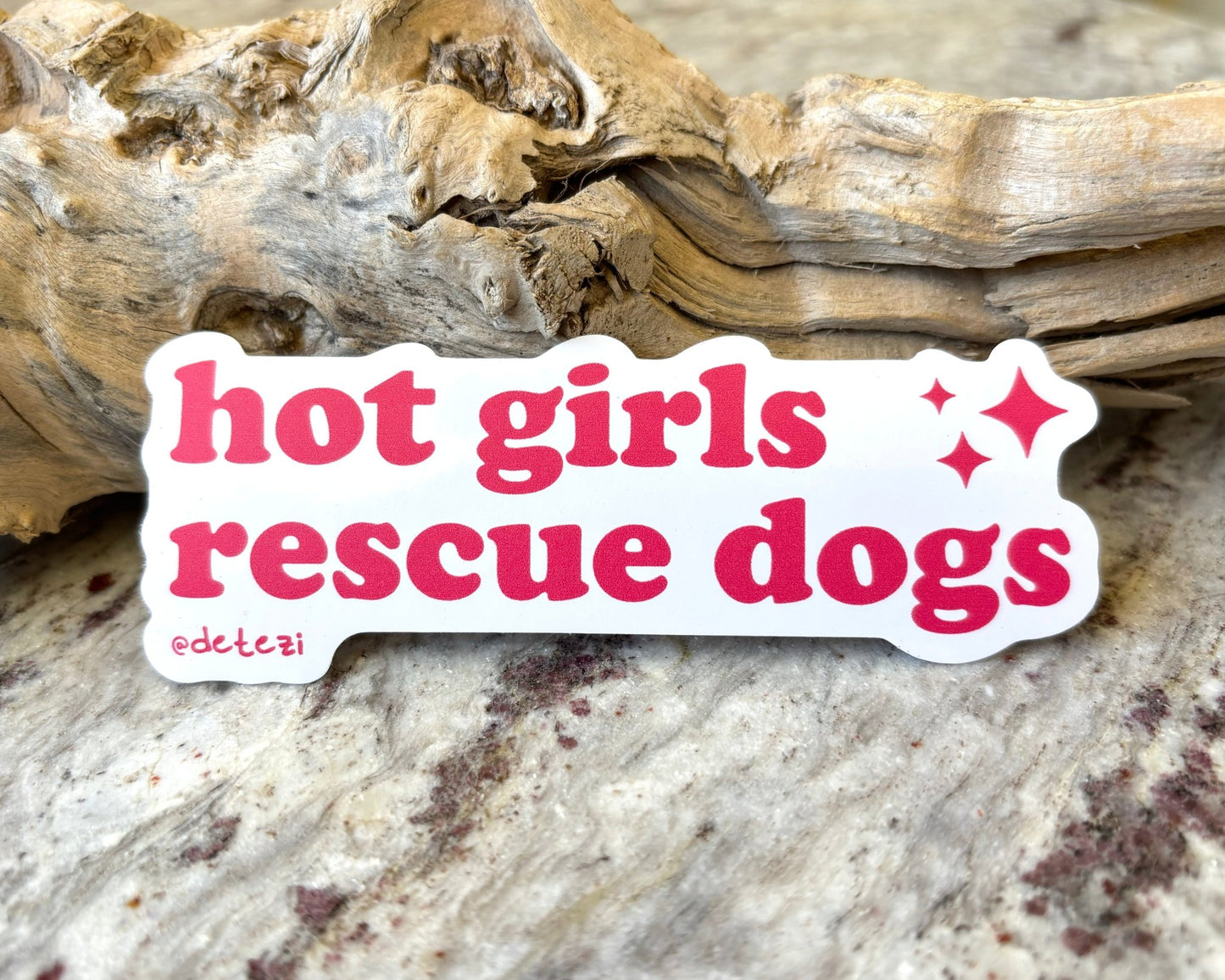 Hot Girls Rescue Dogs | 4" Vinyl Sticker - Detezi Designs - 